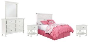 Signature Design by Ashley® Kaslyn 5-Piece White Full Panel Headboard Bed Set