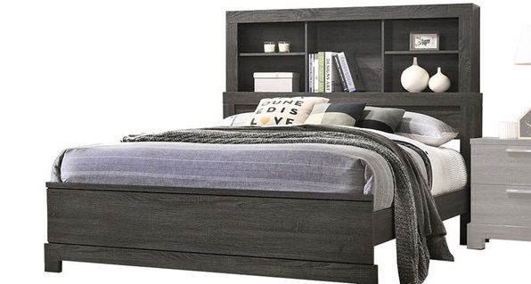 ACME Furniture Lantha Gray Oak Queen Bookcase Bed