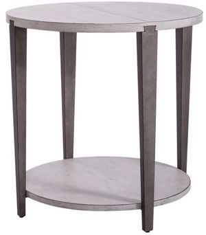 Liberty Sterling Weathered White Round End Table