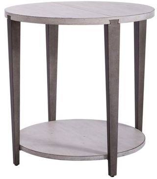 Liberty Furniture Sterling Weathered White Round End Table