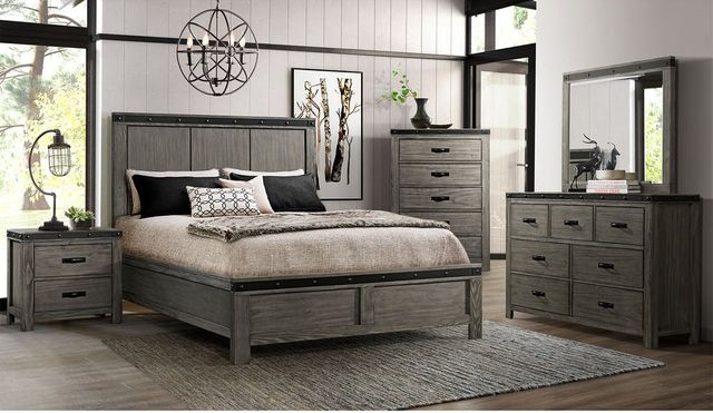 Elements International Wade 4 Piece King Bedroom Collection