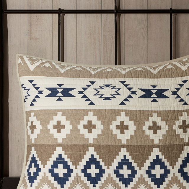 Olliix by Woolrich Montana Tan King/California King Printed Cotton Oversized Quilt Mini Set-3