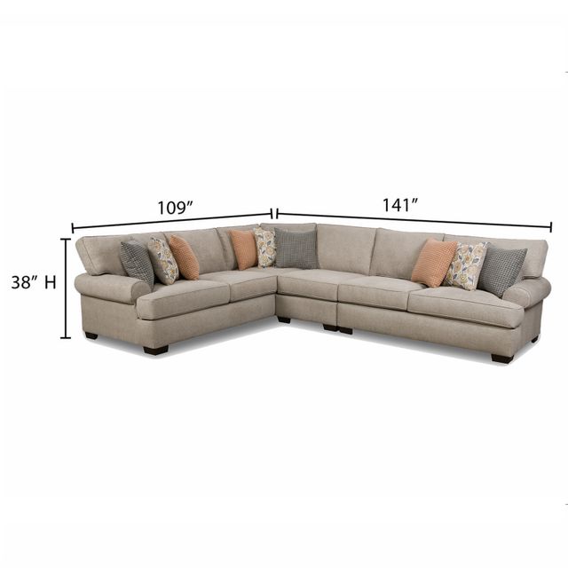 Corinthian Furniture Marlon Dove 3-Piece Sectional-2