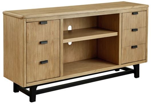 Signature Design by Ashley® Freslowe Light Brown/Black Large TV Stand 0
