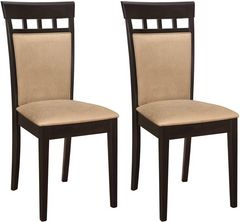 Coaster® Gabriel 2-Piece Cappuccino/Tan Upholstered Side Chairs