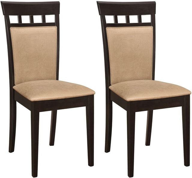 Coaster® Gabriel 2-Piece Cappuccino/Tan Upholstered Side Chairs-0