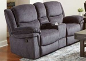 Elements International Lawrence Brown Motion Loveseat with Console 