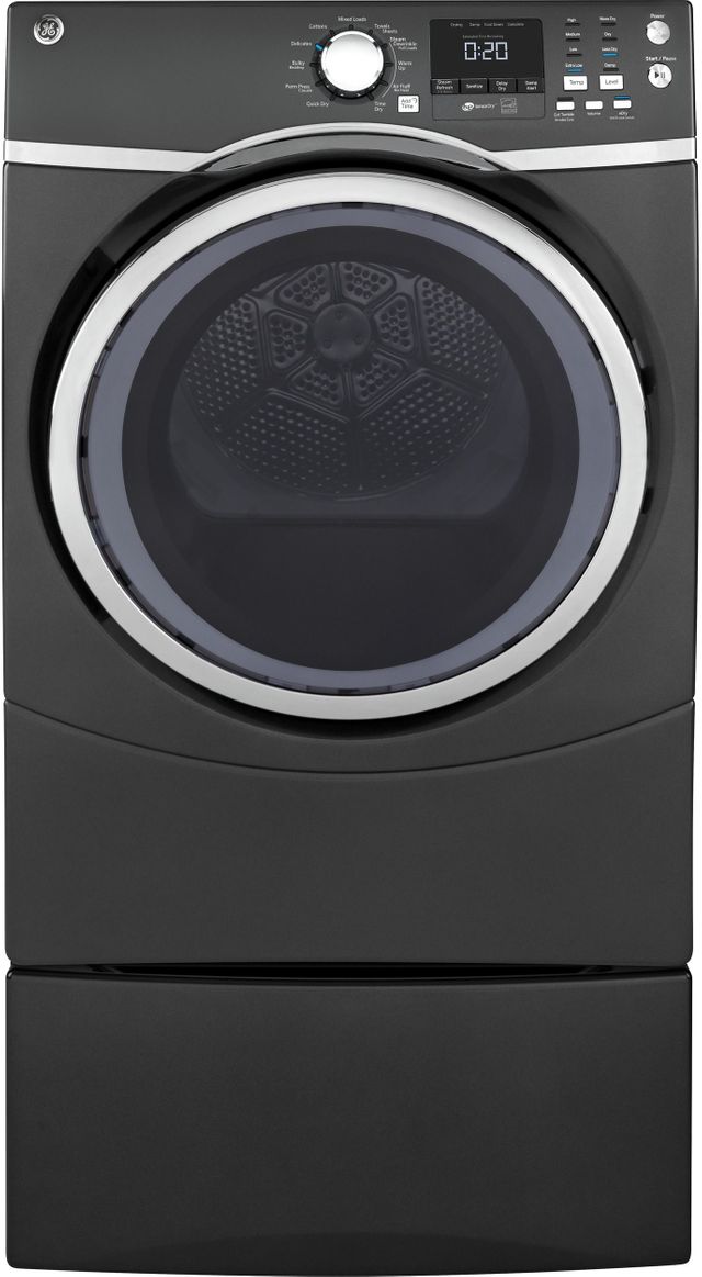 GE® Front Load Electric Dryer-Diamond Gray-3