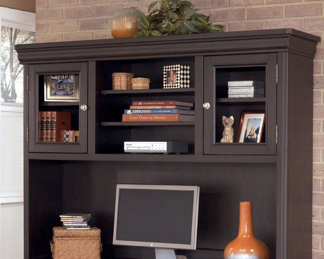 Signature Design by Ashley® Carlyle Dark Brown Home Office Tall Desk Hutch 3