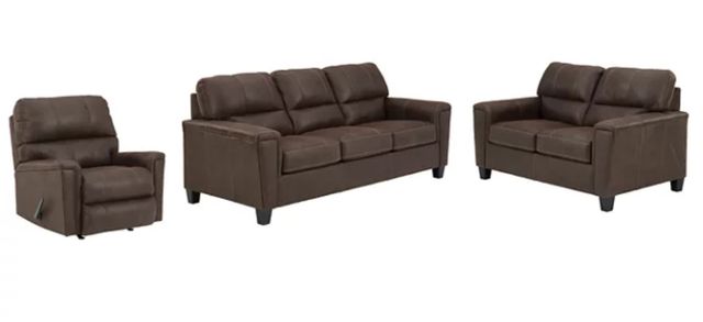 Signature Design by Ashley® Navi 3-Piece Chestnut Living Room Seating Set with Recliner