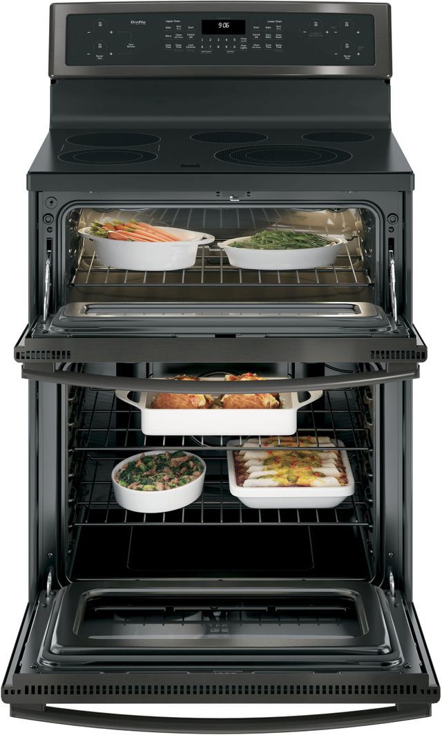 GE Profile™ 29.88" Black Stainless Steel Free Standing Double Oven Electric Range-2