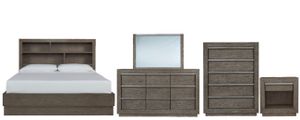 Benchcraft® Anibecca 5-Piece Weathered Gray California King Bookcase Bed Set
