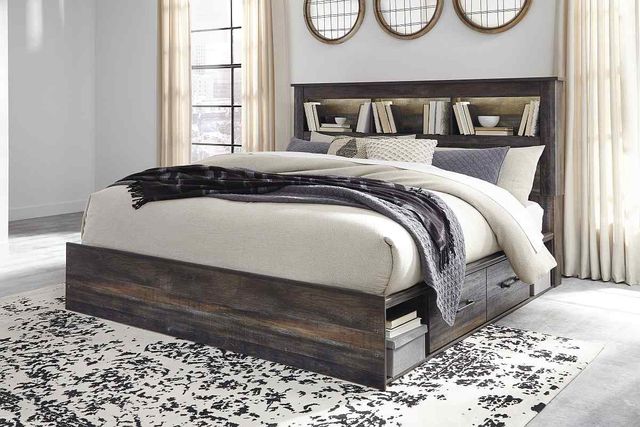 Signature Design by Ashley® Drystan Brown Queen Bookcase Bed with 4 Storage Drawers 31
