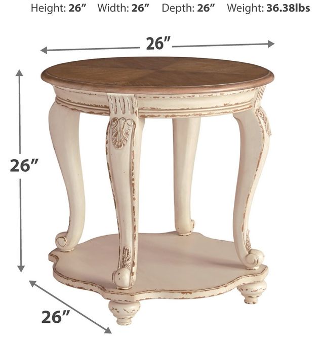 Signature Design by Ashley® Realyn White/Brown Round End Table-2