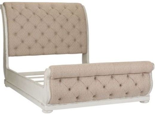 Liberty Abbey Park 5-Piece Antique White Queen Upholstered Sleigh Bed Set 6