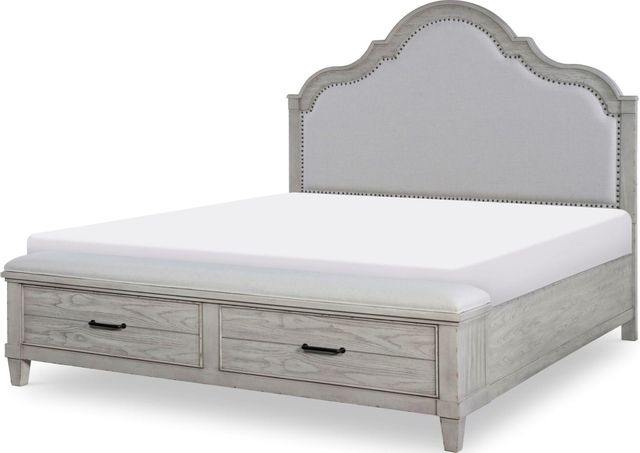Legacy Classic Belhaven Weathered Plank California King Upholstered Panel Storage Bed