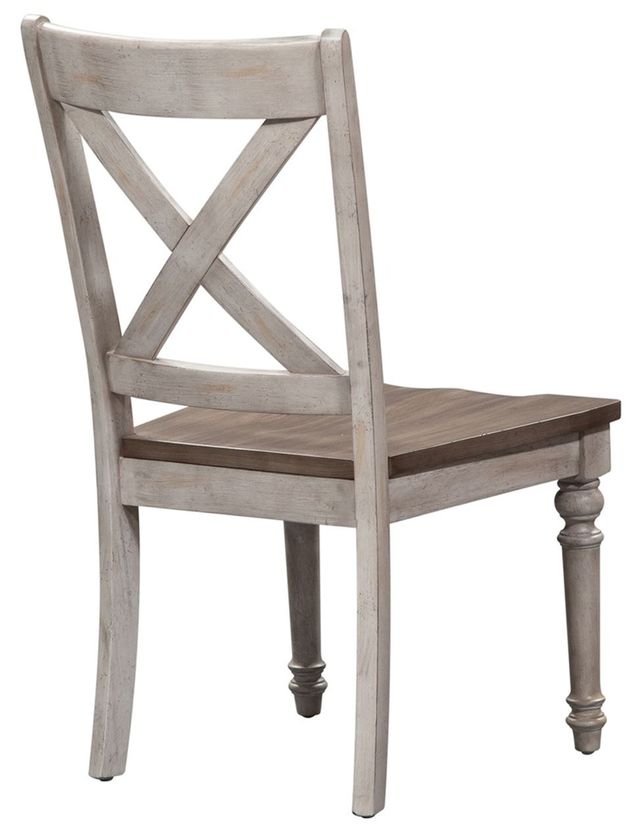 Liberty Furniture Cottage Lane Antique White X Back Wood Seat Side Chair-2