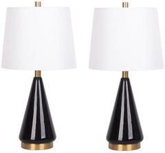 Signature Design by Ashley® Ackson Set of 2 Black/Brass Table Lamp Set