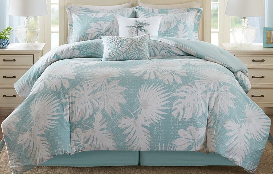 Olliix by Harbor House 6 Piece Blue King Palm Grove Cotton Printed
