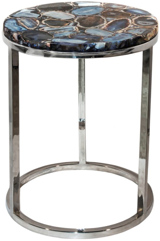 Moe's Home Collection Shimmer Agate Silver Accent Table
