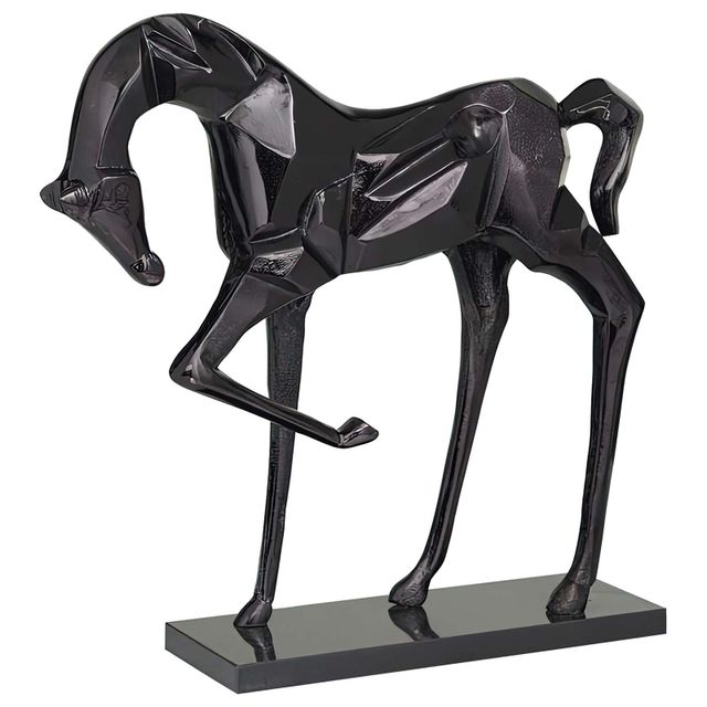 Uma Home Black Horse Sculpture-0