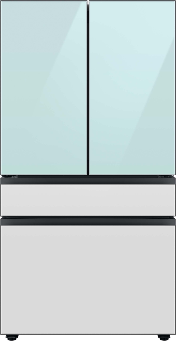 Samsung Bespoke 23 Cu. Ft. Morning Blue/White Glass French Door Refrigerator with Beverage Center™