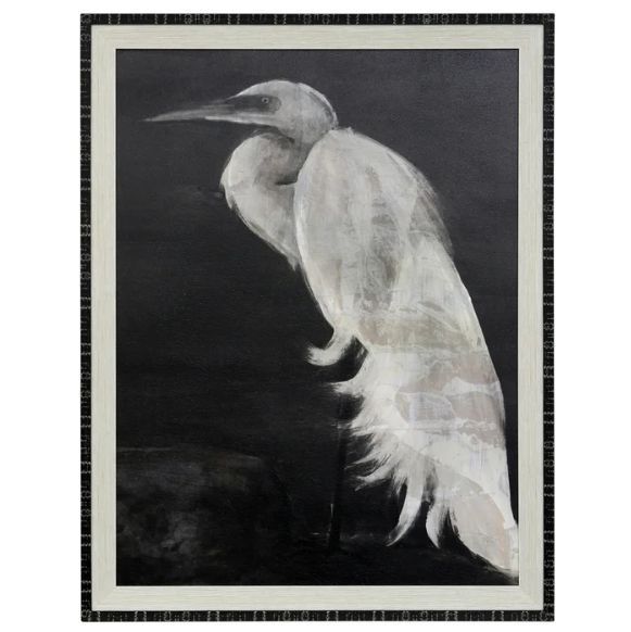 Stylecraft Textured Egret I Black/White Wall Art | Hess Furniture ...