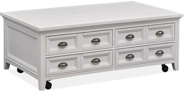 Magnussen Home® Heron Cove Chalk White Lift Top Storage Cocktail Table with Casters 1