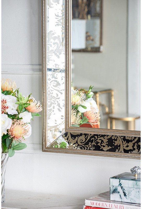 A & B Home Silver/Gold Wall Mirror-4