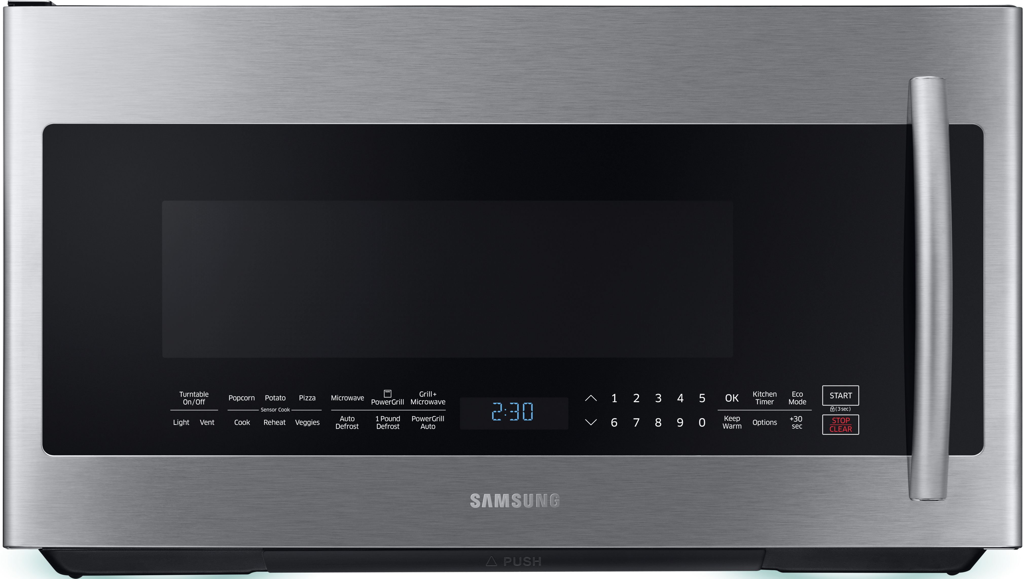 samsung black stainless steel microwave over the range