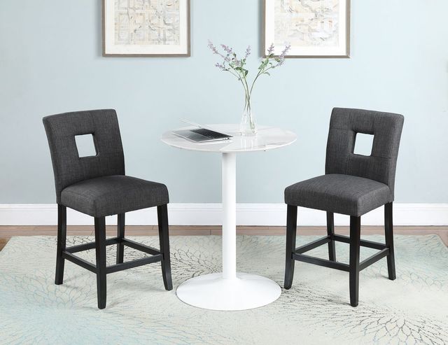 Coaster® Set of 2 Grey And Black Upholstered Counter Height Stools-2