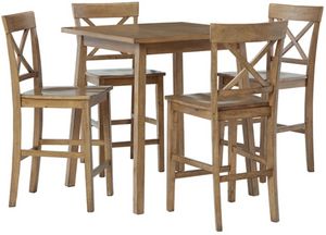 Signature Design by Ashley® Shully 5-Piece Natural Counter Height Dining Set
