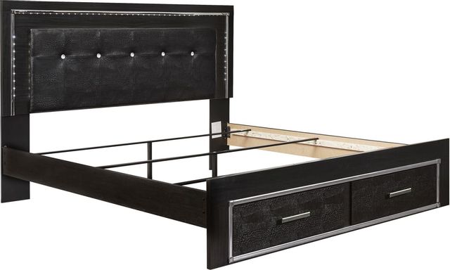 Signature Design by Ashley® Kaydell Black King Upholstered Panel Storage Bed 3
