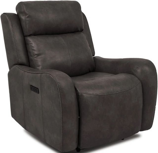 Cheers by Man Wah Dark Grey Power Recliner with Power Headrest | Big ...