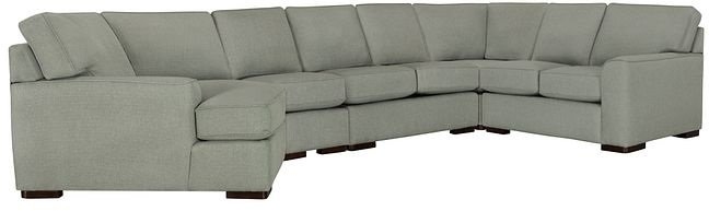 Kevin Charles Fine Upholstery® Austin Sugarshack Willow 5 Piece Left Cuddler Sectional