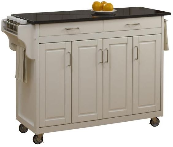 homestyles® Create-a-Cart Black Granite/White Kitchen Cart-0