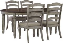 Signature Design by Ashley® Lodenbay 5-Piece Antiqued Gray Dining Room Set