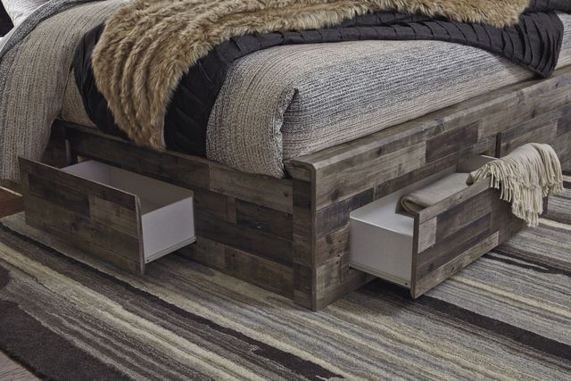Benchcraft® Derekson Multi Gray Queen Panel Bed with 2 Storage Drawers-2
