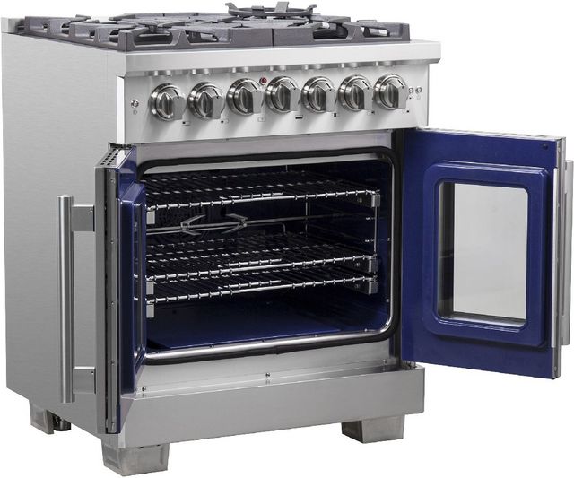 FORNO® Capriasca 30" Stainless Steel Pro Style Dual Fuel Range-3