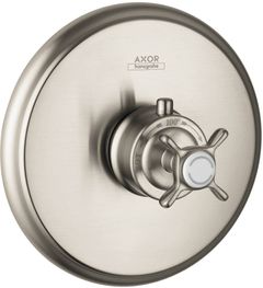 AXOR Montreux Brushed Nickel Thermostatic Trim with Cross Handle