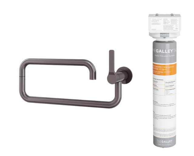 The Galley - IPTF-D-GSS - Ideal Pot Filler Tap in PVD Gun Metal Gray Stainless Steel and Water Filtration System-0