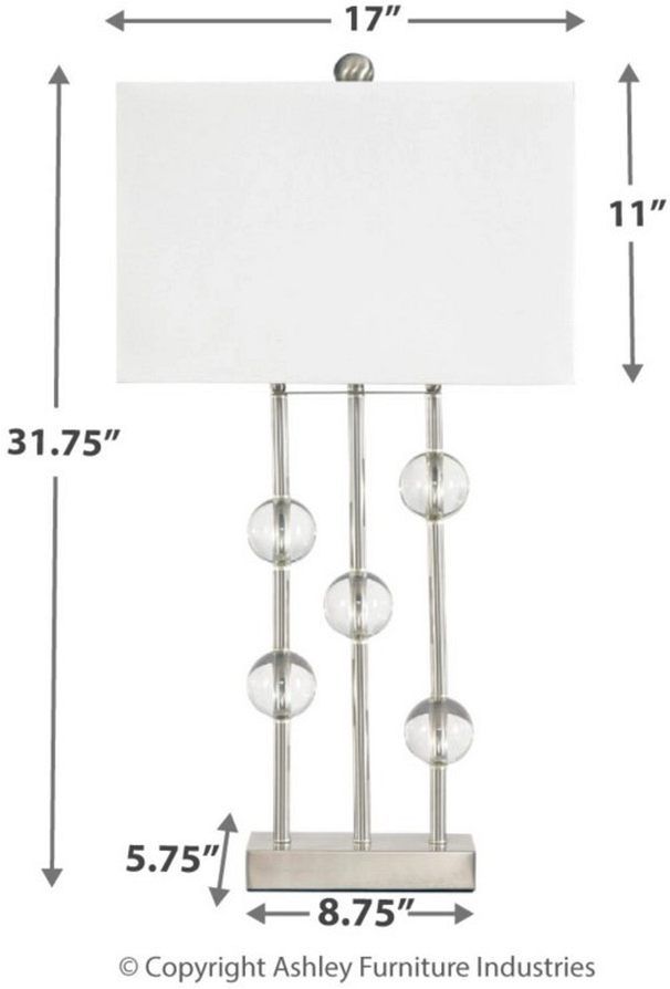 Signature Design by Ashley® Jaala Clear/Silver Table Lamp 1