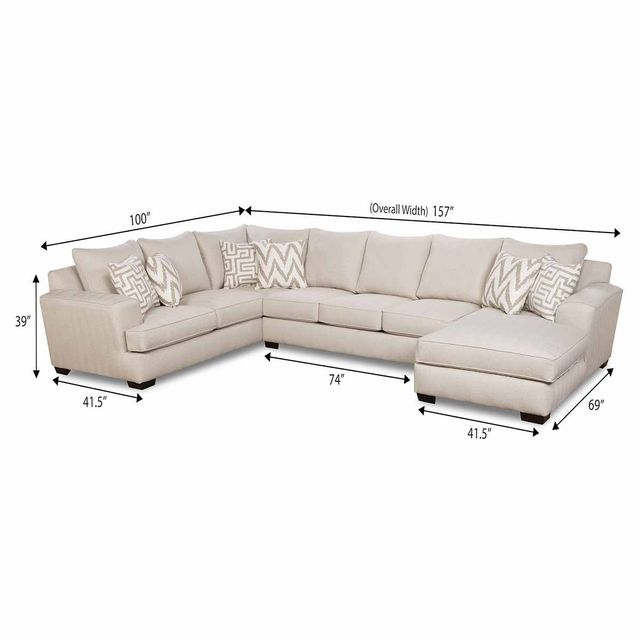 Corinthian Furniture Colonist Right Side Facing Chaise Large Sectional-1