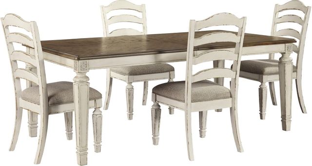 Signature Design by Ashley® Realyn 5-Piece Chipped White Dining Table Set-0