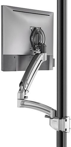 Chief® Kontour™ K1P Series Silver Dynamic Pole Mount Reduced Height, 1 Monitor