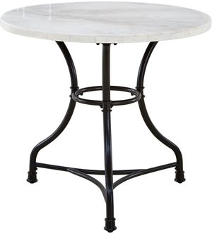 Steve Silver Co. Claire 34" Round White Marble Top Bistro Table