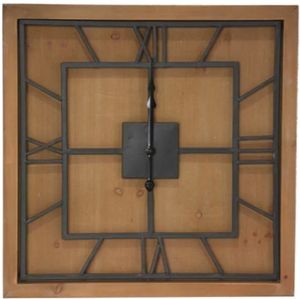 Crestview Collection Barred Time Black/Brown Wall Clock