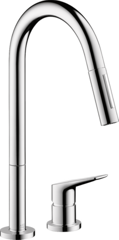 Axor Chrome Citterio M 2-Hole Kitchen Faucet, Pull-Down, 1.75 GPM-34822001