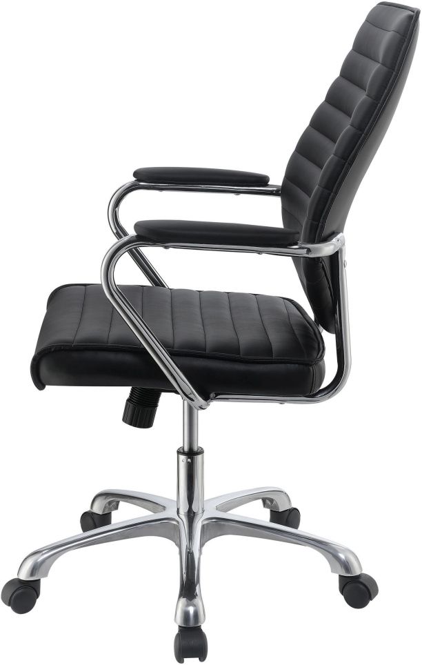 Coaster® Chase Black/Chrome High Back Office Chair-2