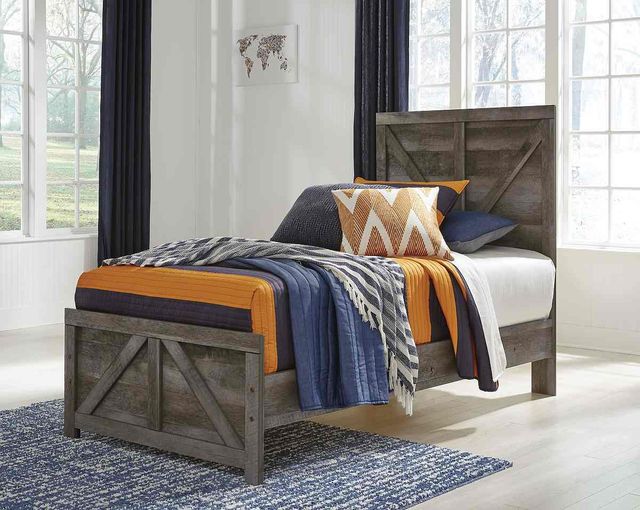 Signature Design by Ashley® Wynnlow Gray Twin Crossbuck Panel Bed-3